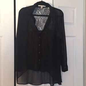 Lauren Conrad sheer high low blouse